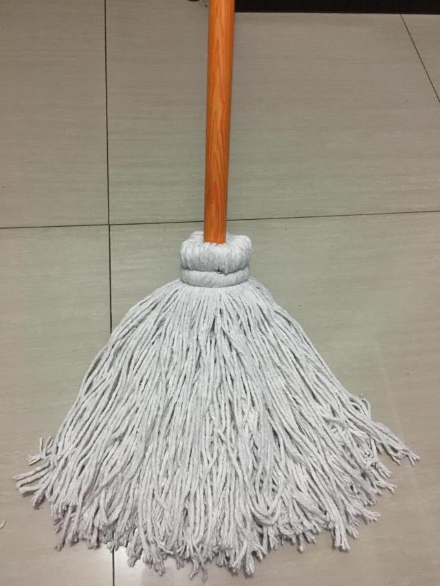 定制拧水拖把普通圆头老式墩布布条棉线拖把工厂物业排线拖把水拖 铁