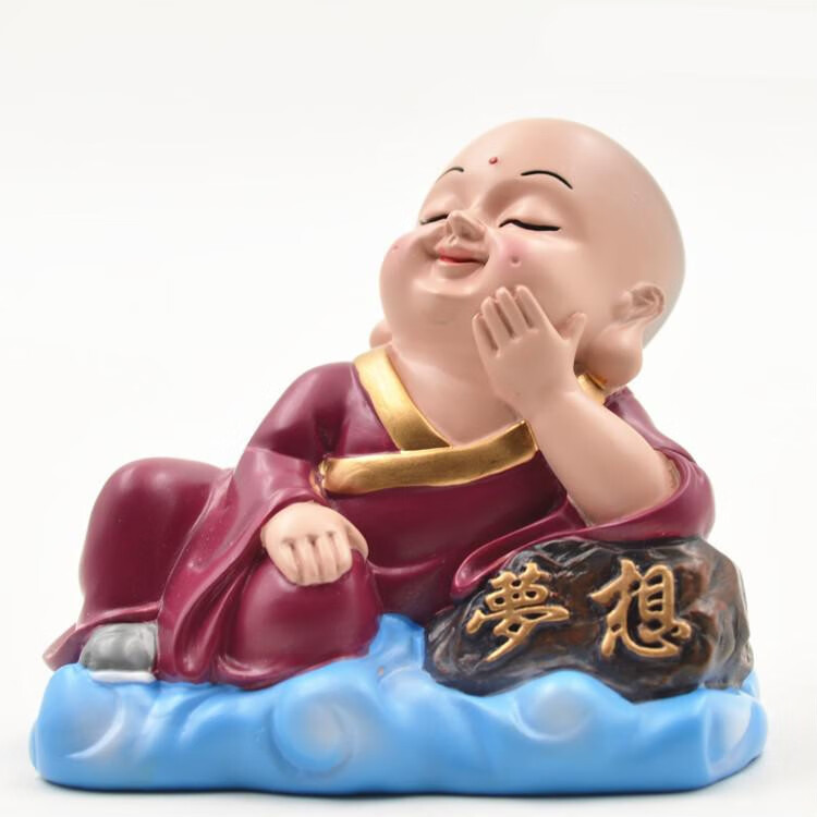 工艺品泥塑工艺品特色礼品小和尚摆件中国传统泥人泥塑小礼物知音