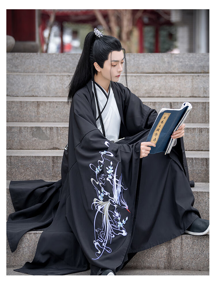 bibing 静花原创汉服男古装黑色霸气侠客中国风武侠男生仙气飘逸清秀