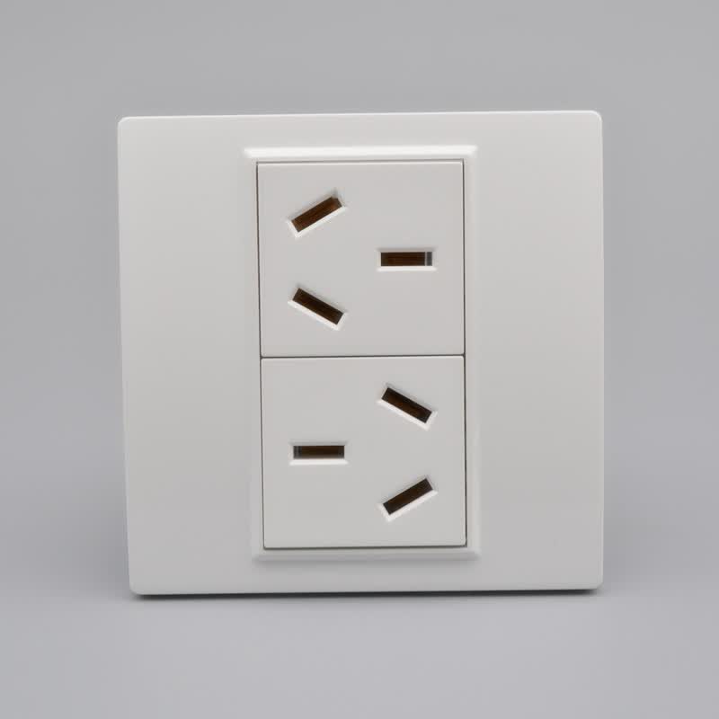 香槟色86型大功率电源插座2个16a三插墙壁电源面板国标六孔空调插双