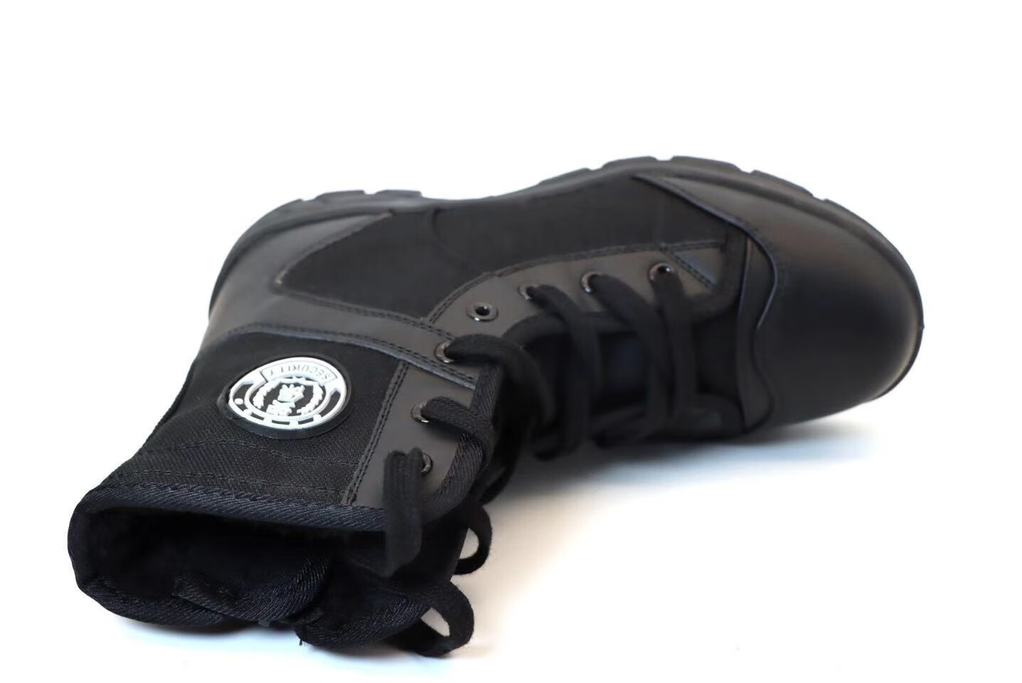 宾中豹保安鞋靴男黑色超轻作战训靴帆布作战鞋特训靴高帮网面作训鞋