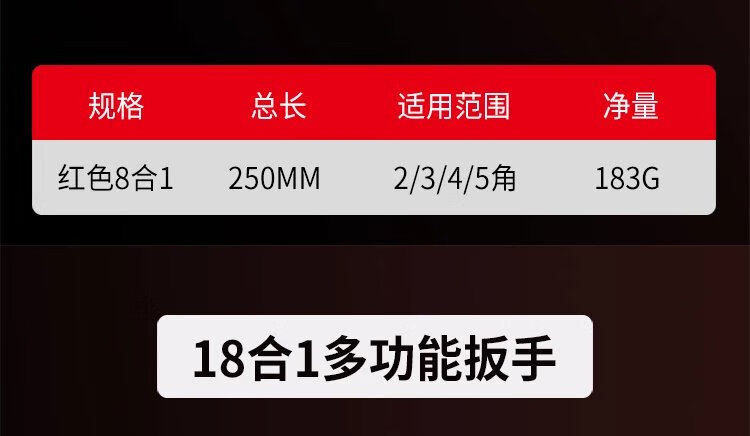 23，水槽扳手多功能八郃一家用水龍頭水琯衛浴洗手盆拆卸安裝專用工具 收貨返5【高硬度五郃一】水槽扳