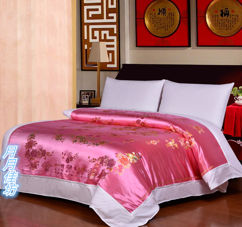 云宇安被套婚庆绸缎面被罩结婚喜被绣花软缎被面棉被里单件丝绸被套