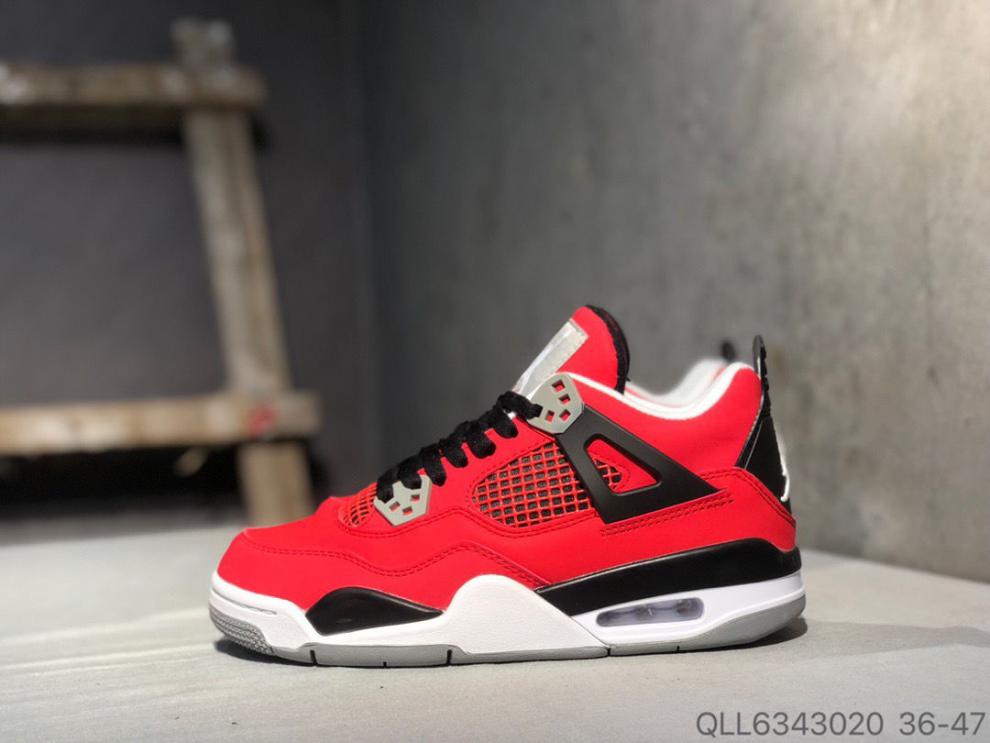 安踏【特价捡漏】学校指定超火 aj4 愤怒的公牛 红色 男女同款中帮