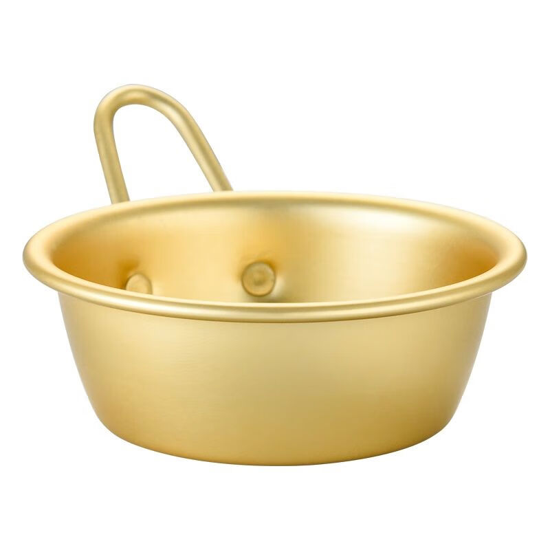 韩式米酒碗料理店专用铝碗带把手金色热凉酒碗米酒碗善曦捷米酒碗黄铝