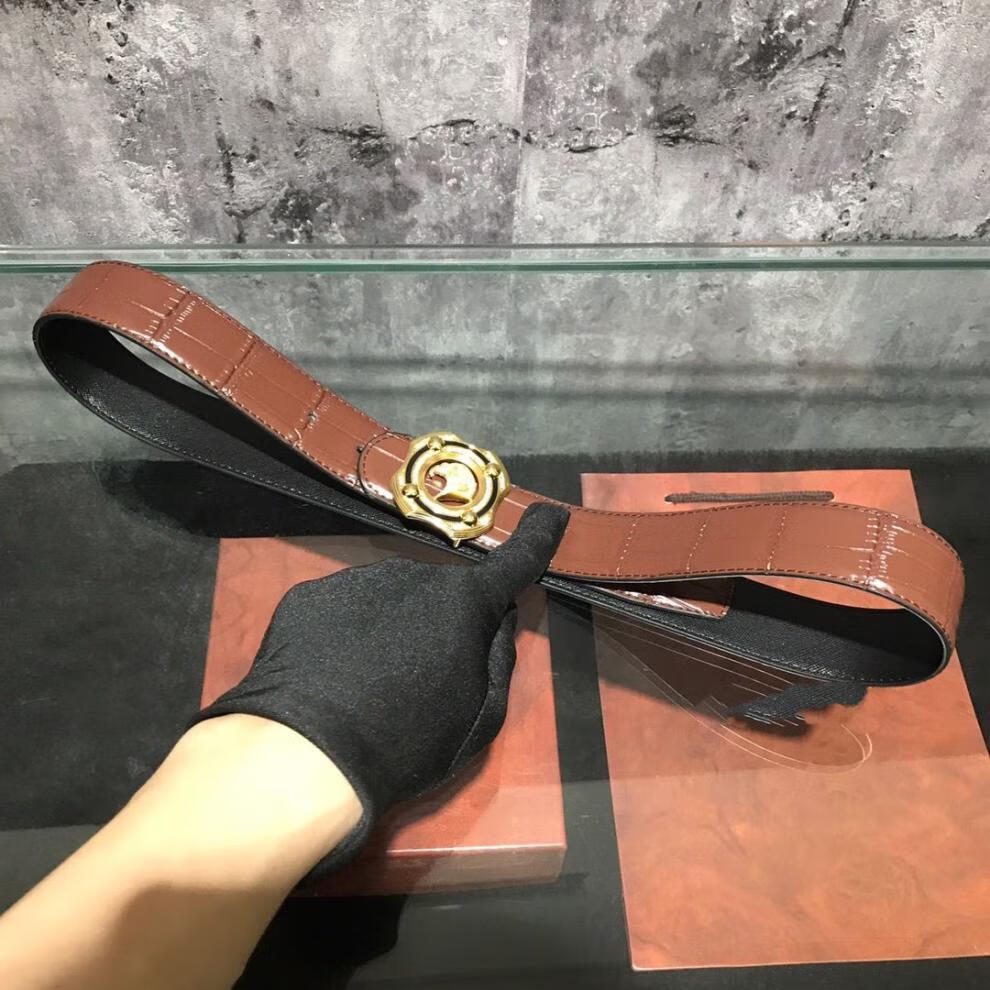 老鹰头 实心纯铜扣头 皮带 腰带 鳄鱼纹 牛皮 潮男 黑色 平滑扣 黑皮