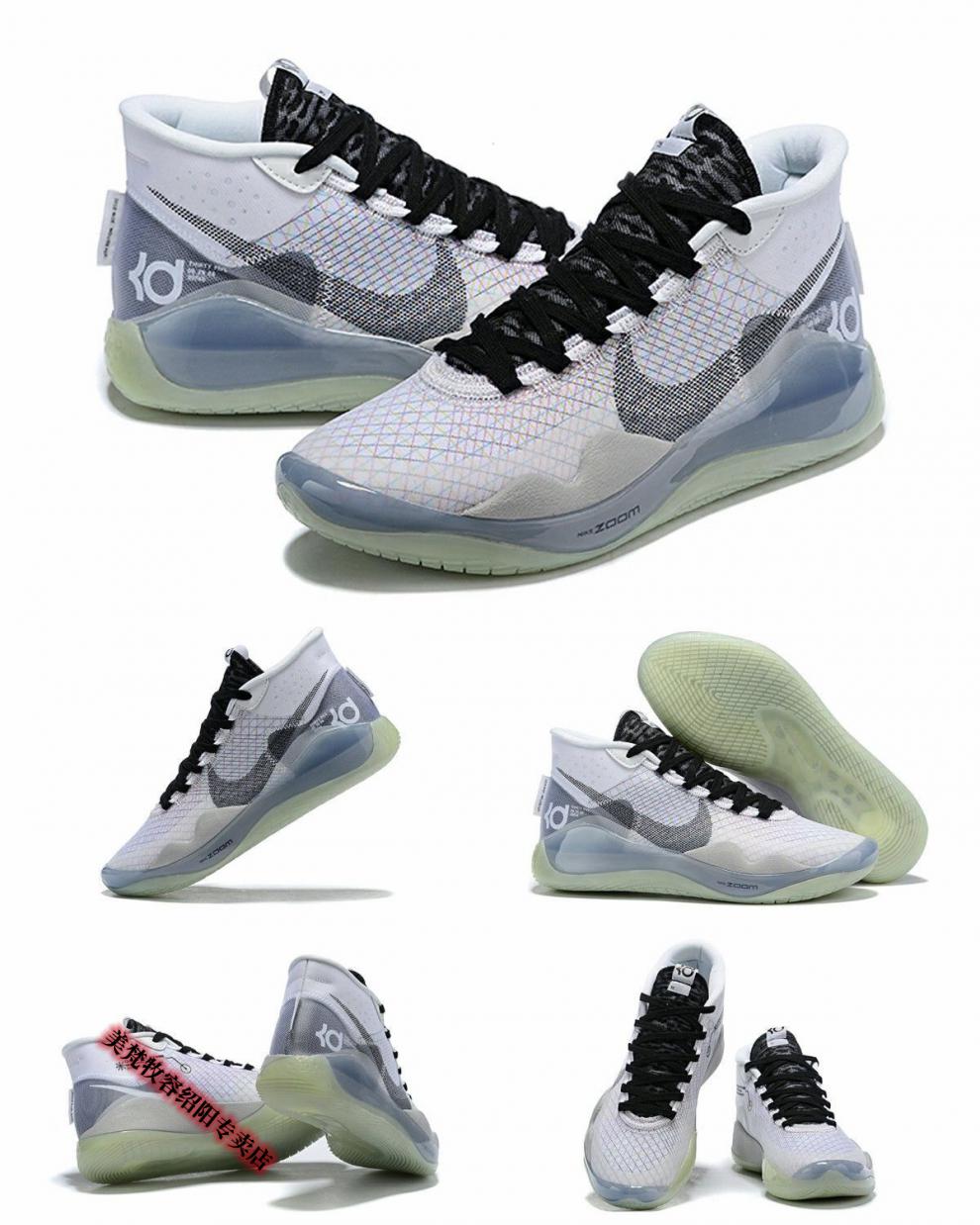 杜兰特12代 kd12黑白实战篮球鞋男学生黑水泥糖果癌 时尚配色 40