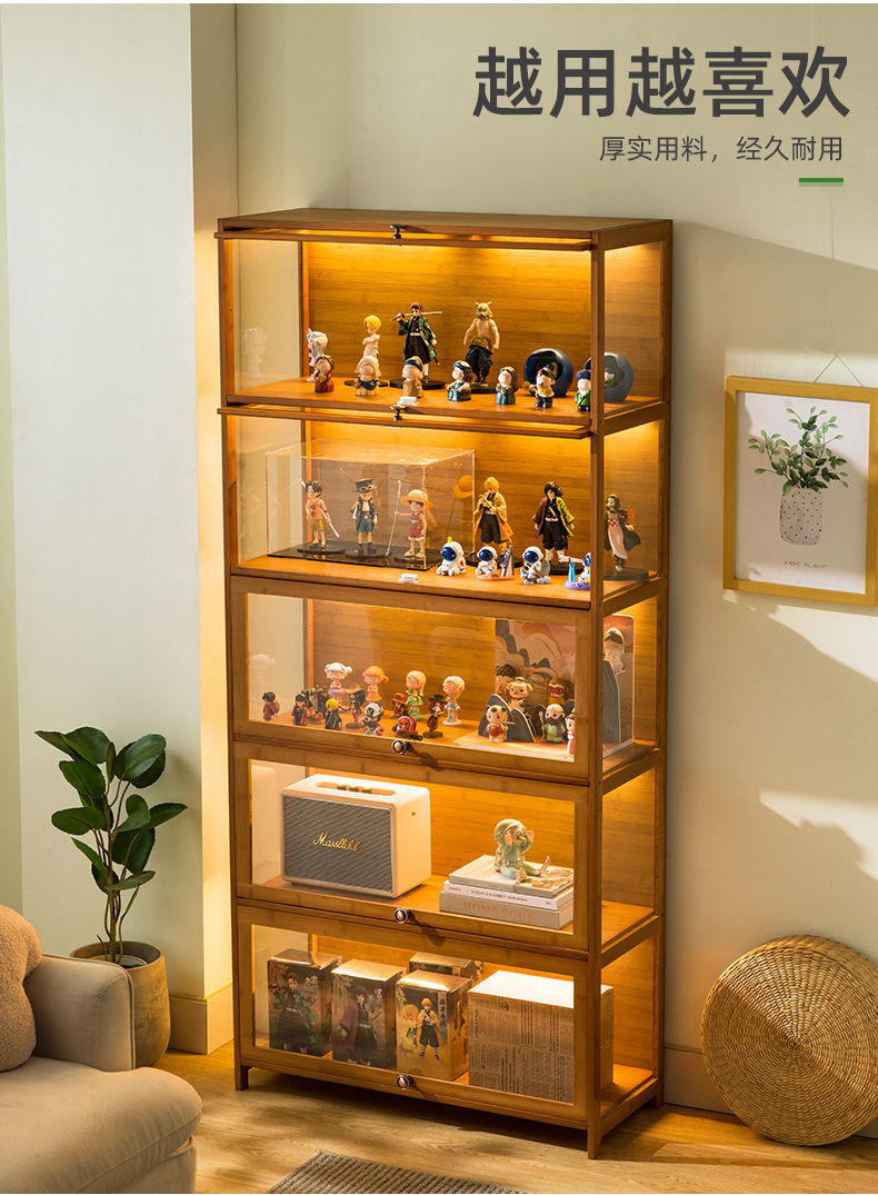 闽酷手办展示柜乐高亚克力透明仿玻璃化妆品货架烟柜陈列柜摆烟架积木