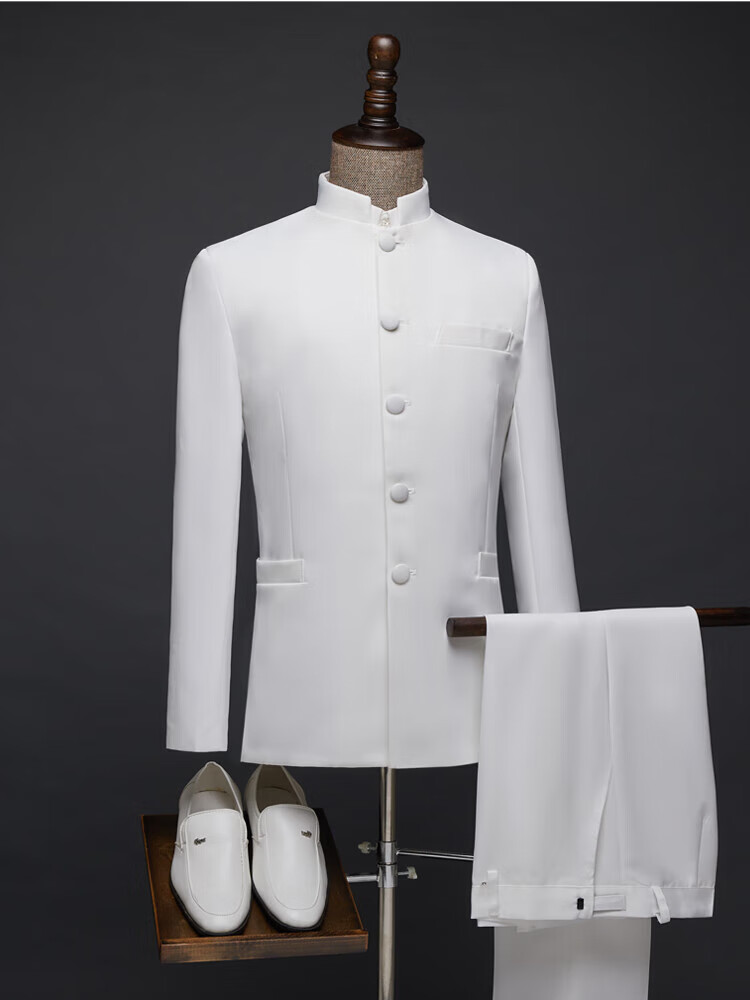 罗蒙romon民国立领中山装五四青年装中国风西服套装男士大合唱演出