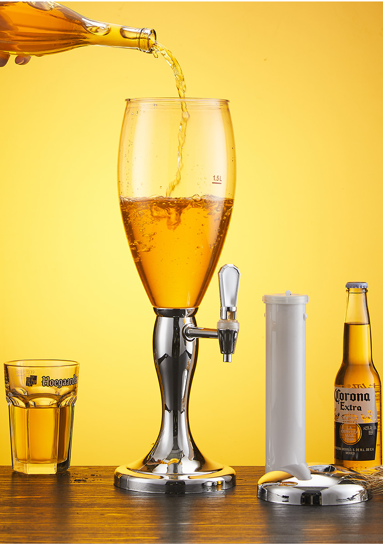 沃之沃 扎啤桶酒炮双头3扎啤酒炮商用发光啤酒机酒塔酒吧酒桶5饮料桶