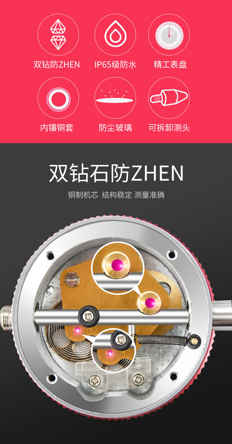 百分表0-10mm杠杆百分表头数显一套小校表测头千分表头表盘30内径