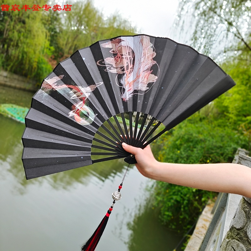 折扇男 折扇扇子男生霸气中国风古装复古大号折叠扇随身汉服配饰古风