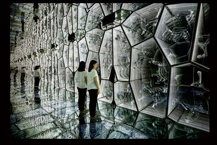 度佳行 无限深渊镜 艺术异型千层镜 深渊镜钢化无限背景墙立方体霓虹