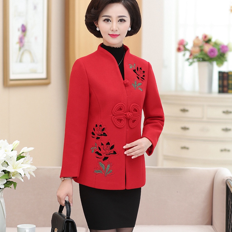 结婚妈妈装喜婆婆装冬天婚礼妈妈装高档礼服外套冬季唐装上衣婚庆婚宴