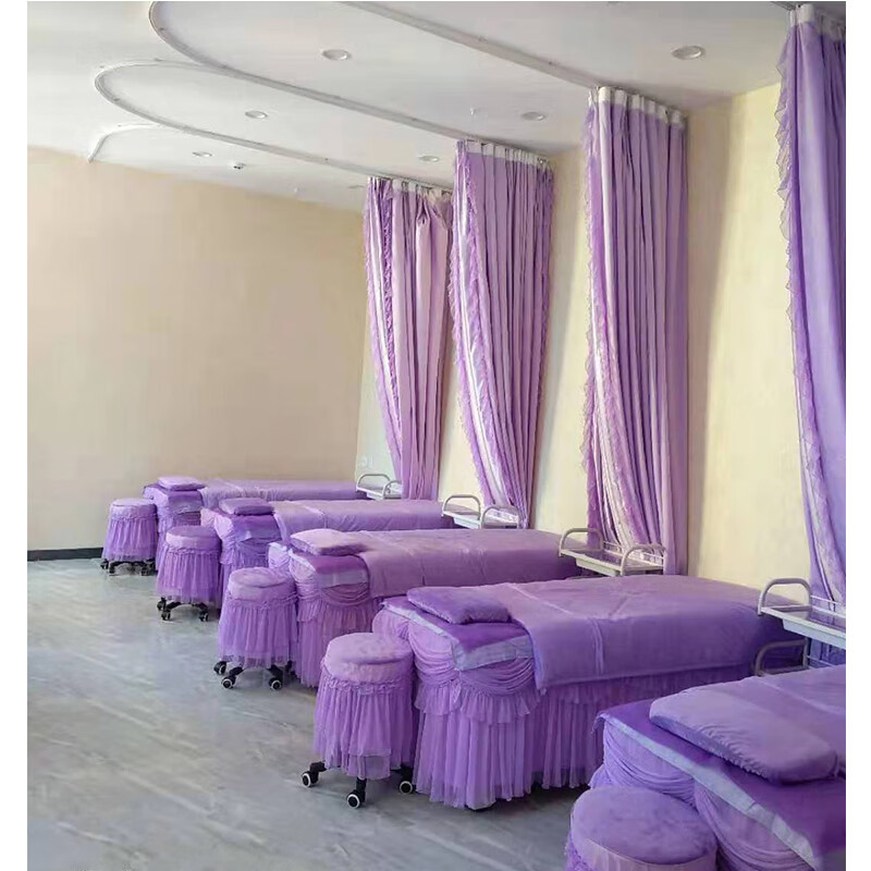 飘窗窗帘u型美容院窗帘隔断帘欧式中医养生会所皮肤管理纹绣私密纱帘