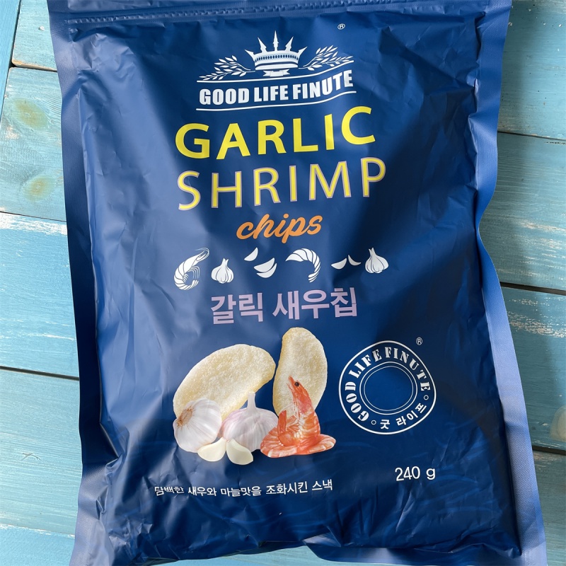 山姆趣莱福蒜味虾片24g韩国膨化追剧野餐零食蒜香脆82g
