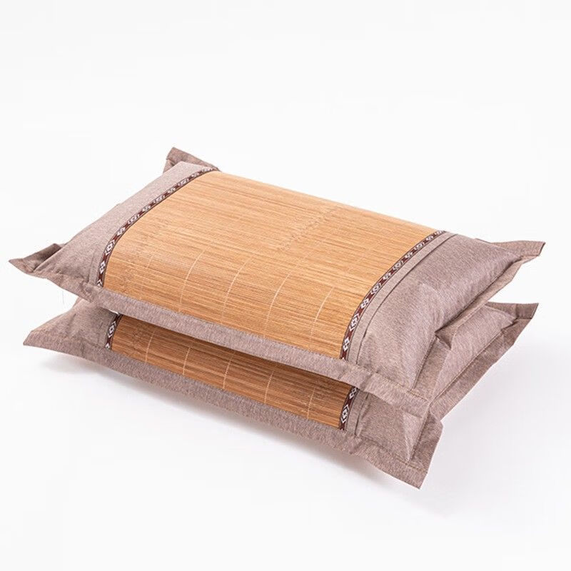 竹席枕头套 成人枕头套夏天装一只竹枕席一对夏季竹青枕片学生单人