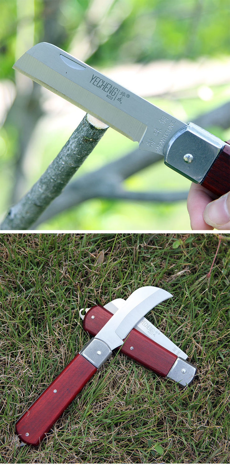 园林嫁接刀果树折叠嫁接器花卉园艺花木树苗剪芽接刀电工刀工具 b02弯