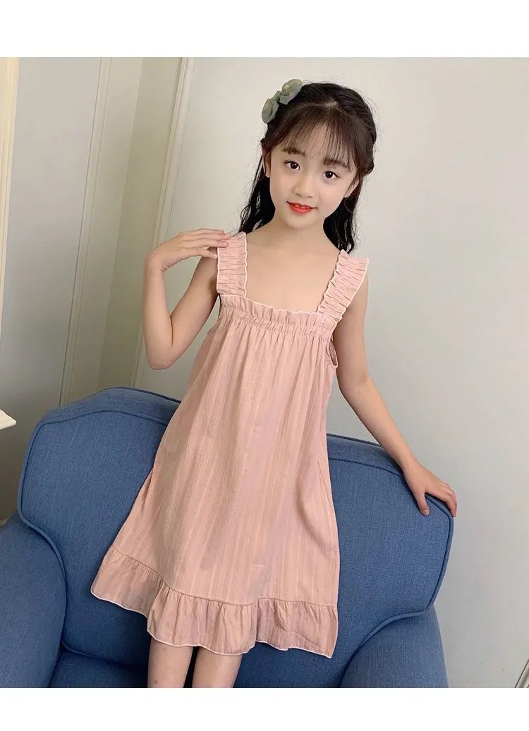 凯蒂猫 3-6-12岁女童女童吊带睡裙夏薄款儿童睡衣女中大童宝宝可爱