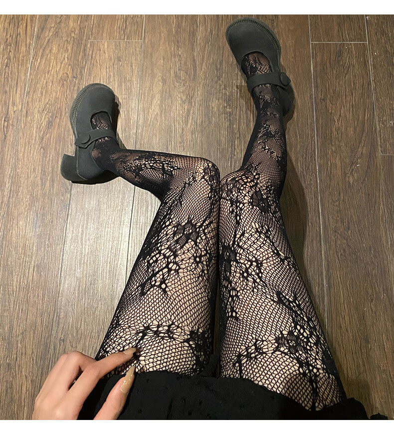 北极绒白色丝袜女薄款蕾丝网红ins潮白丝性感防勾丝春夏季连裤袜渔