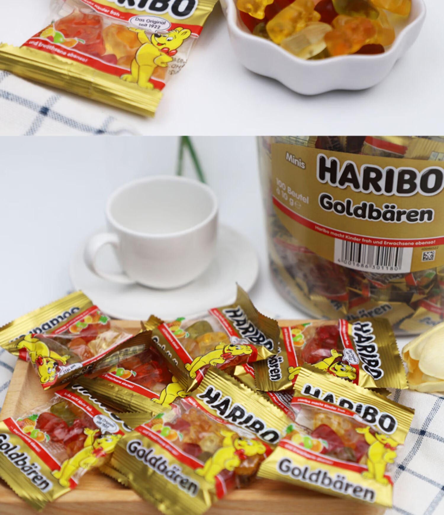 茗仟(mingqian) 哈瑞宝小熊软糖 德国进口haribo橡皮糖混合水果果汁