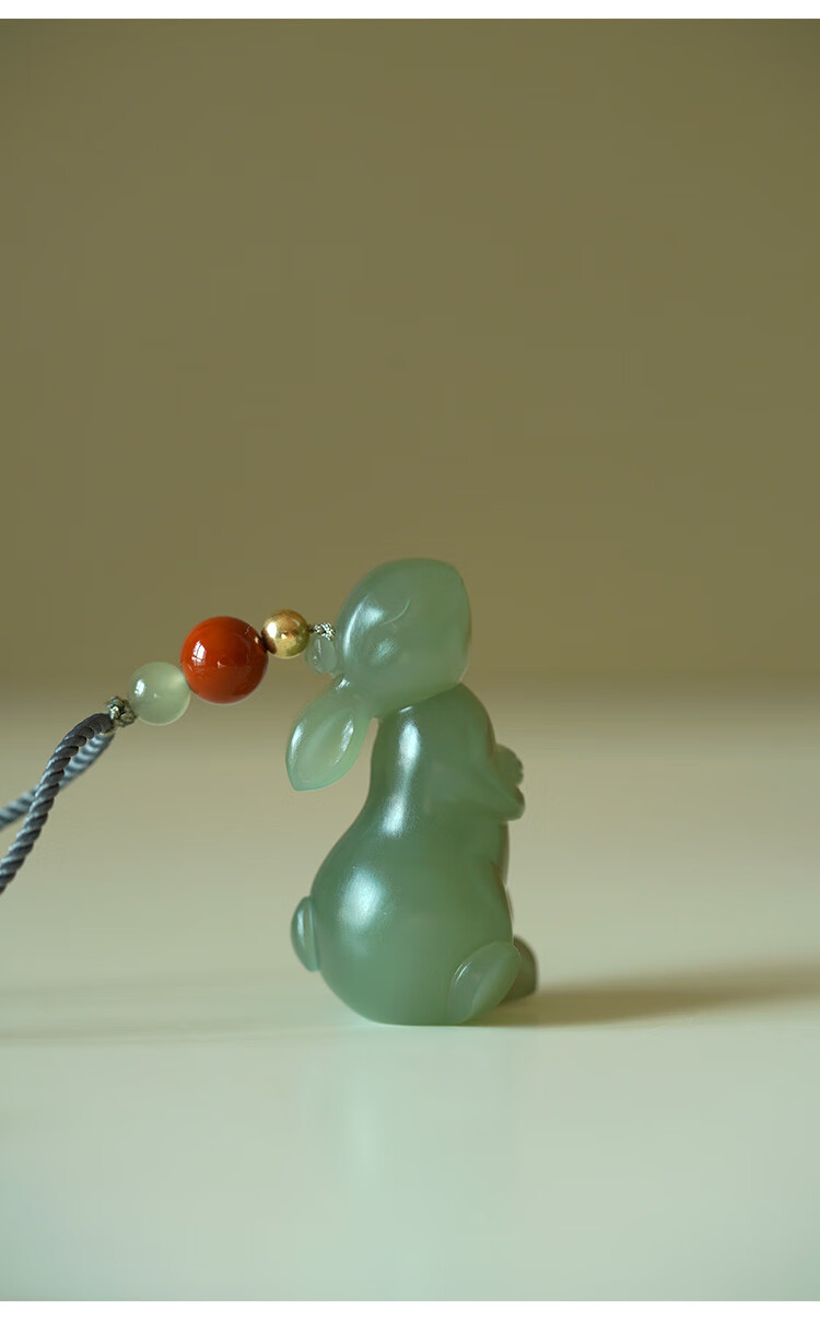 墨韵艺术和田玉吊坠天然青玉彼得兔挂件男女款颈饰新年礼物