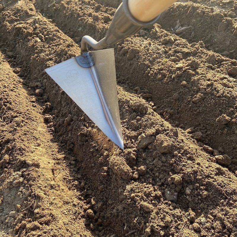 可调节开沟锄三角双钩起垄锄开沟小尖镐种菜搂沟尖锄头锰钢手拉锄60可