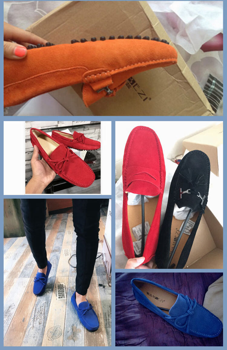 精神小伙鞋男士豆豆鞋夏豆豆鞋子男生磨砂反毛牛皮社会精神小伙青年