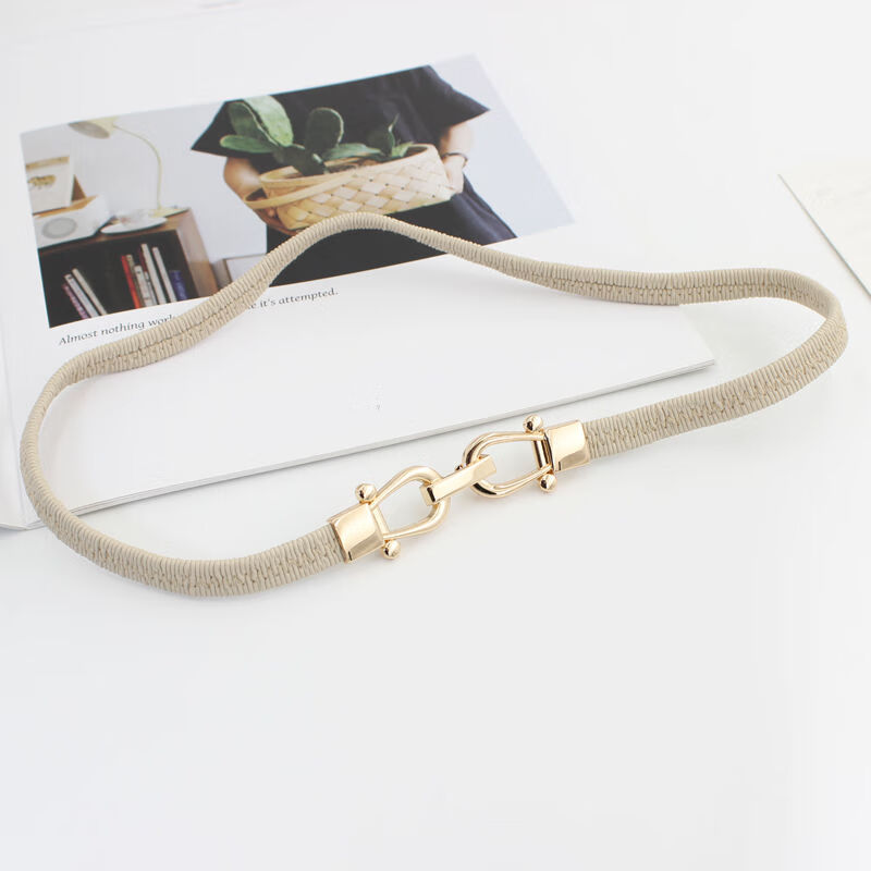 贝佳淑新品女士夏天连衣裙装饰腰带简约松紧细腰带女士时尚ins风装饰