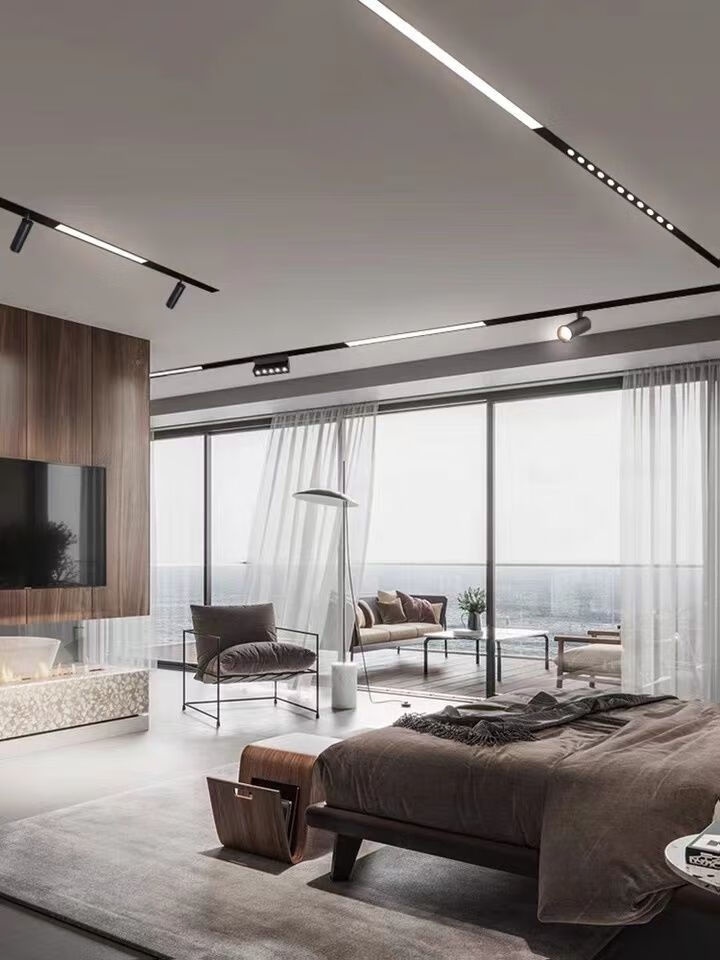 花琅20款磁吸轨道灯泛光灯格栅灯折叠格栅灯轨道灯 3000k 泛光灯300mm