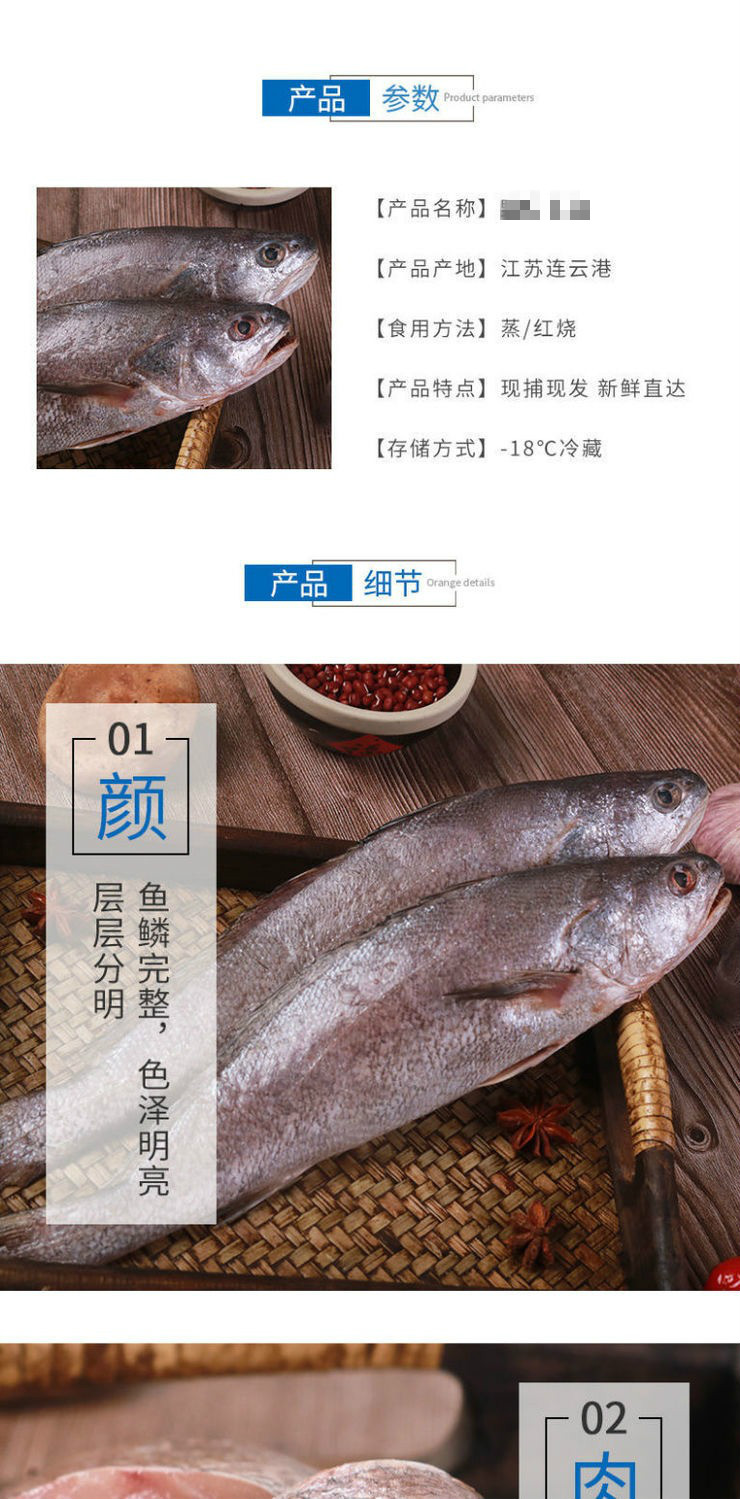 新鲜海捕米鱼敏鱼大鮸鱼冰冻鳘鱼深海海鲜鲜活水产