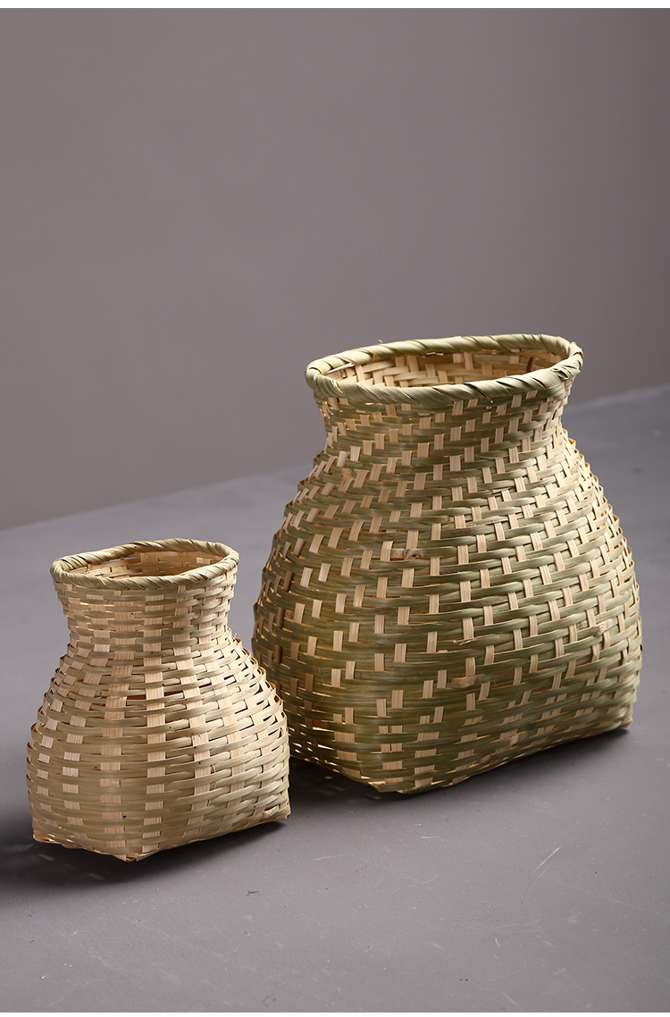 采茶叶的篮子竹编鱼篓手工制品竹篓小竹篮竹篮子采茶篓收纳筐文艺舞蹈