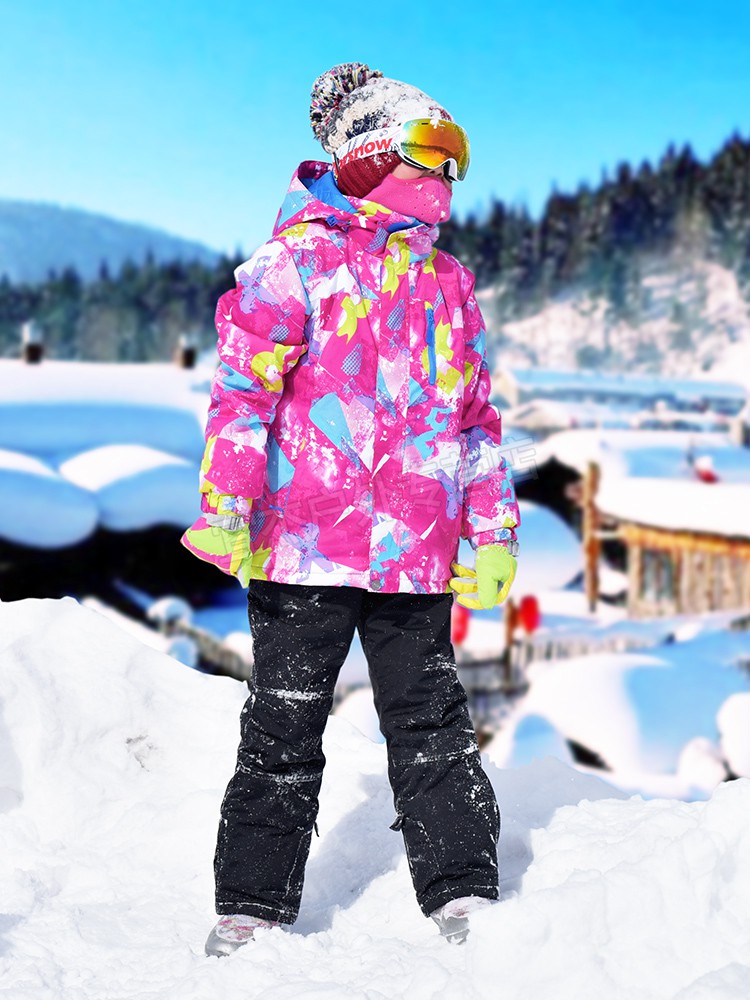 滑雪服套装男女童加厚保暖零下30度东北哈尔滨雪乡旅游棉服阿尔派妮