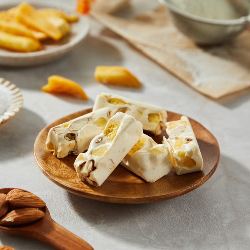 特产樱桃爷爷原味杏仁珍珠奶茶牛轧糖糖果蔓越莓软糖200克蓝洋风情牛