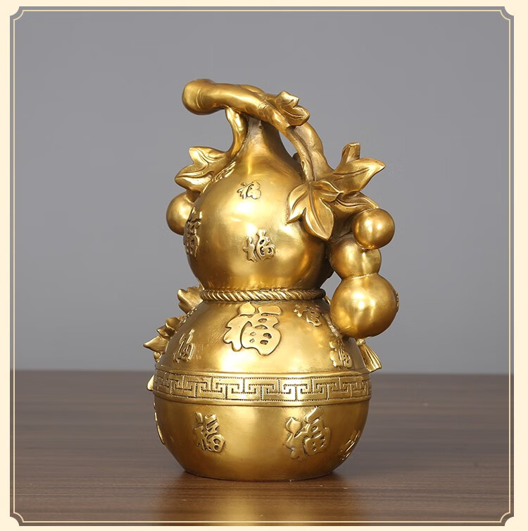铜欣祥多子福葫芦纯铜葫芦摆件客厅办公室家居工艺品乔迁开业礼品