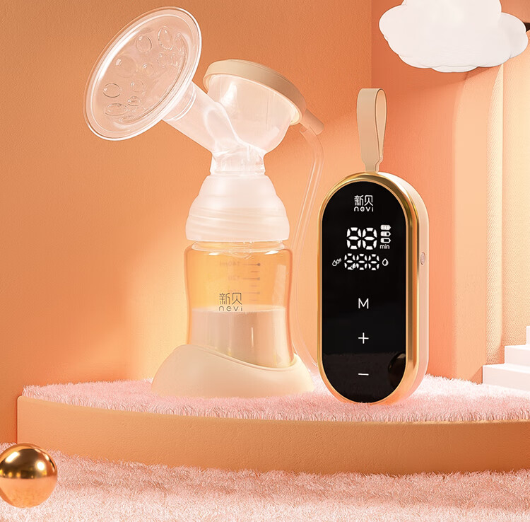 新贝吸奶器电动变频吸奶器可充电锂电池单边挤奶器吸力大无痛8780集乳