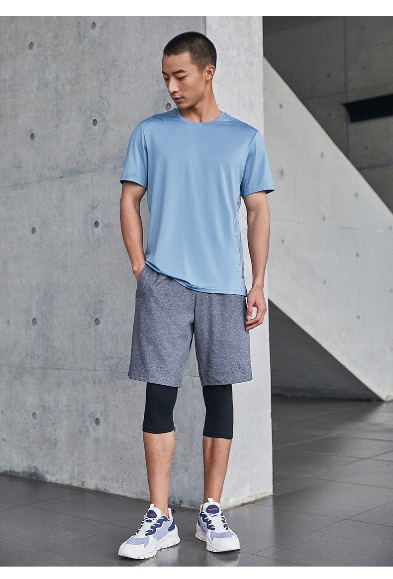 安踏短裤男2022春夏季新品针织透气薄款五分裤健身休闲训练跑步运动