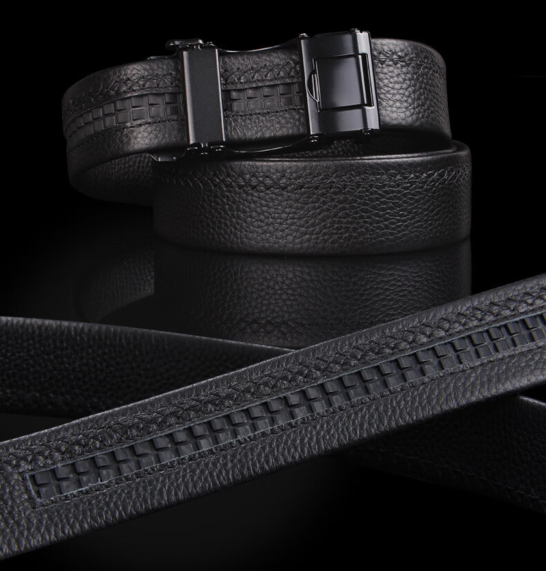 皮带头层牛皮男士自动扣真皮腰带商务休闲式裤带皮带头层牛皮71125cm