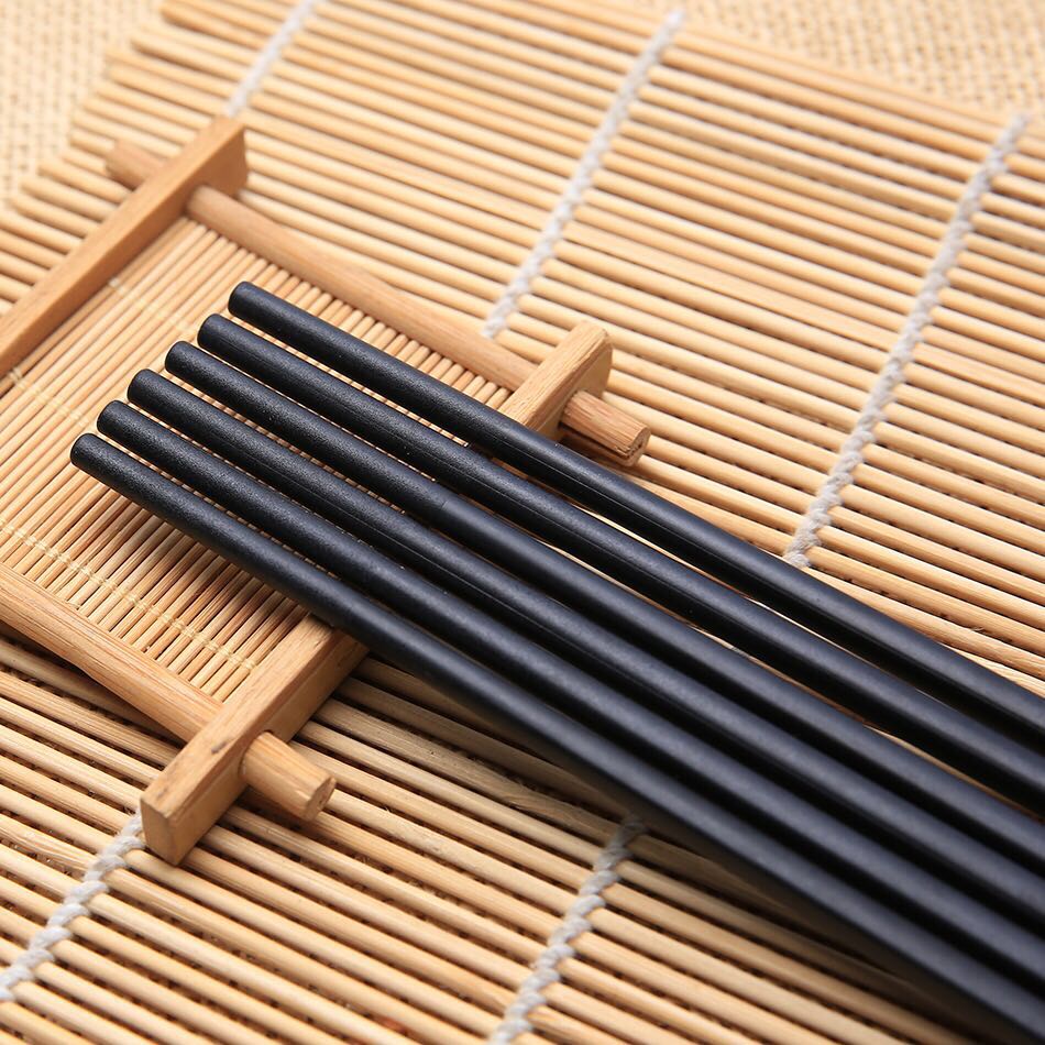 高温消毒筷子机用黑色光亮磨砂筷子 20双包装 24cm长