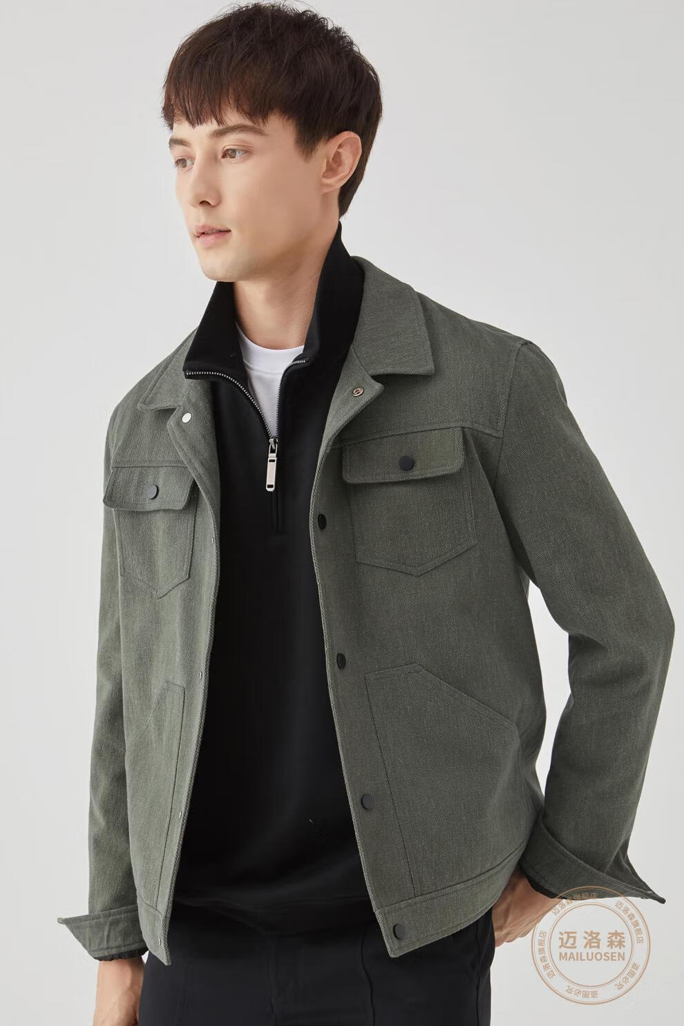 迈洛森男装2020新款夹克男韩版修身帅气百搭工装外套春秋款牛仔休闲