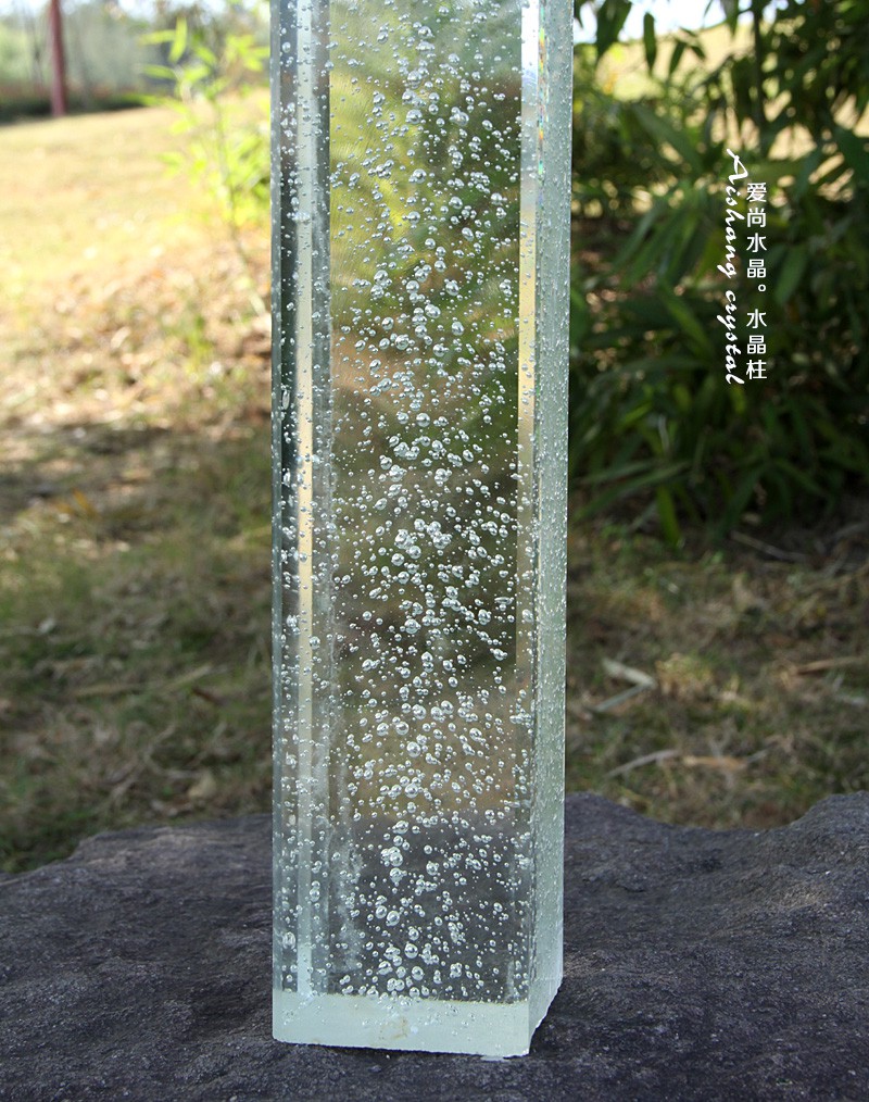 厂家直销精磨气泡柱水晶柱玻璃柱砖墙隔断玄关方圆柱尺寸定做亚咖