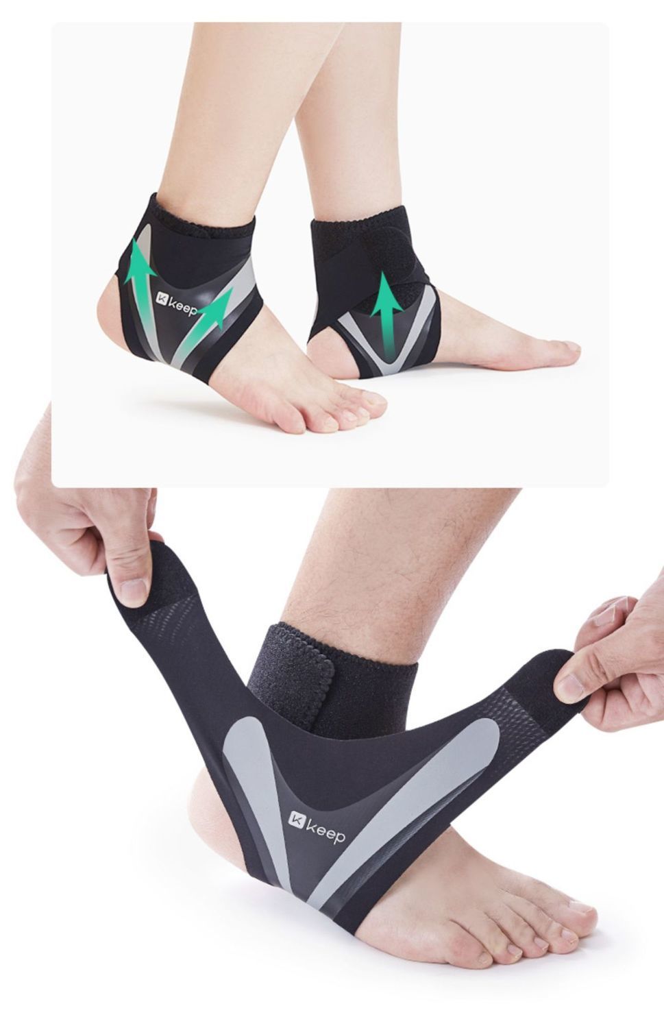 关节扭伤恢复防崴脚运动护脚踝篮球 黑色 s/m-鞋码35-39(2只装)【图片