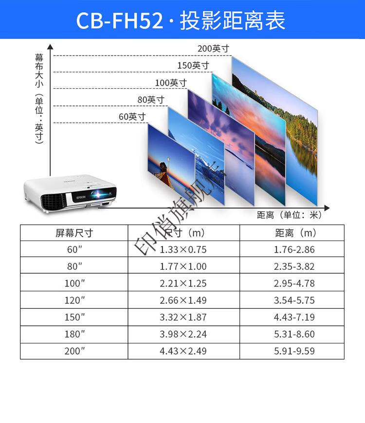 爱普生(epson)投影仪办公高清1080p无线商务会议教学家用投影机 cb