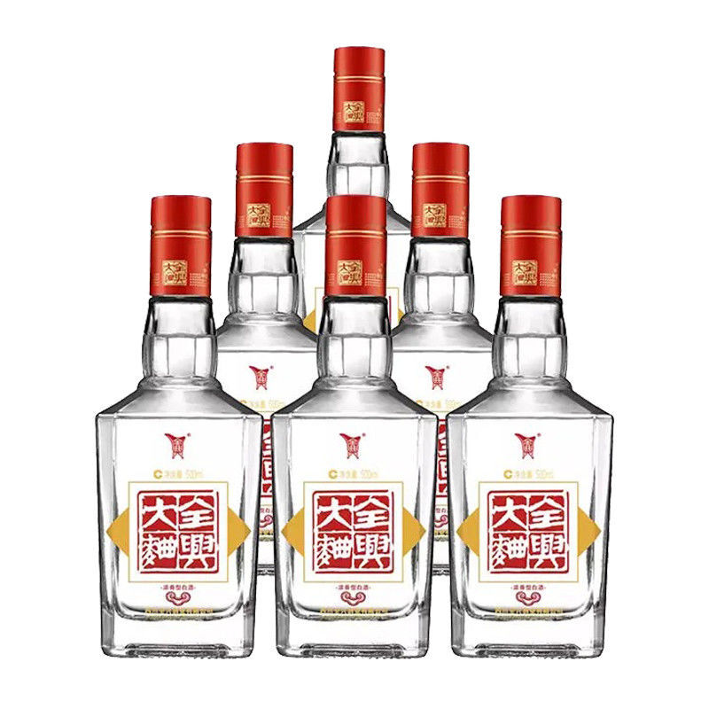 大曲52°经典老方瓶500ml浓香型纯粮白酒 全兴大曲【光瓶6瓶】【图片