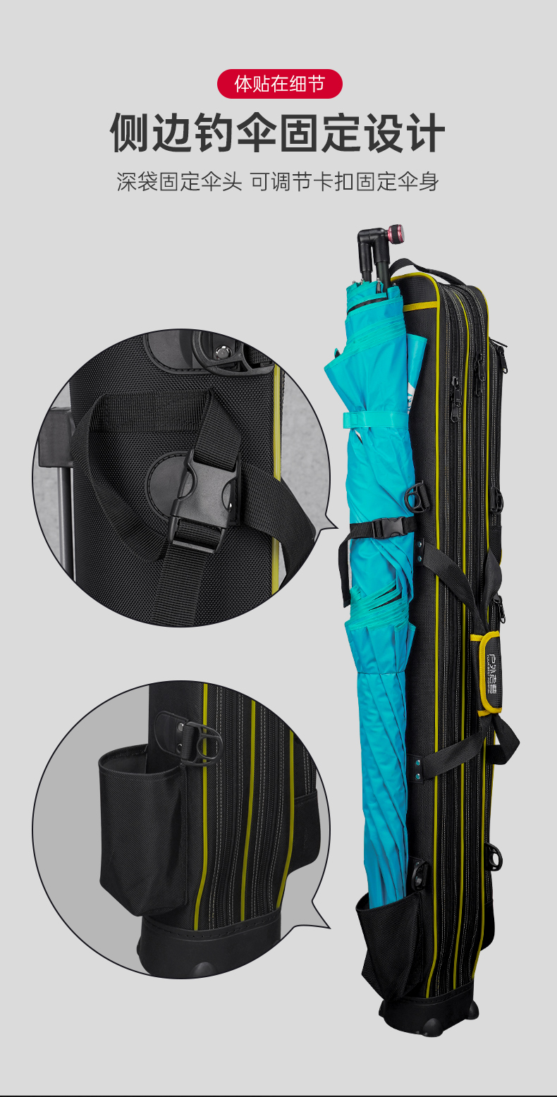 钓鱼伞包鱼杆包竿包一体2021新款鱼竿包十大轻便型帆布杆包渔具包防水