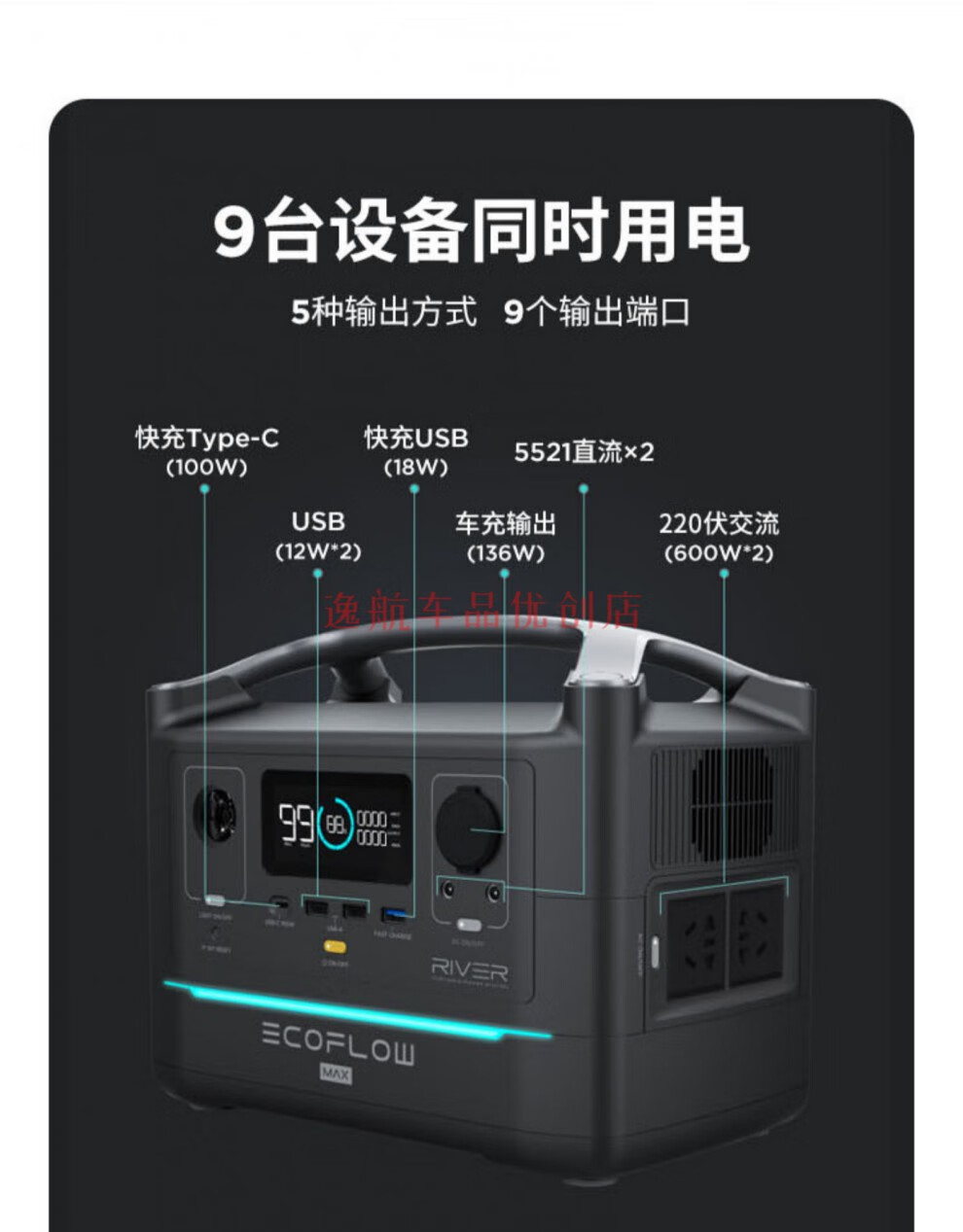 ecoflow正浩戶外移動電源220v便攜大功率室外停電備用電源家用river