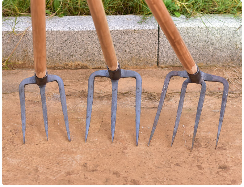 农用刨地挖土种地三齿钉耙铁耙平地耙子农具工具大全锄头四齿耙头 卫