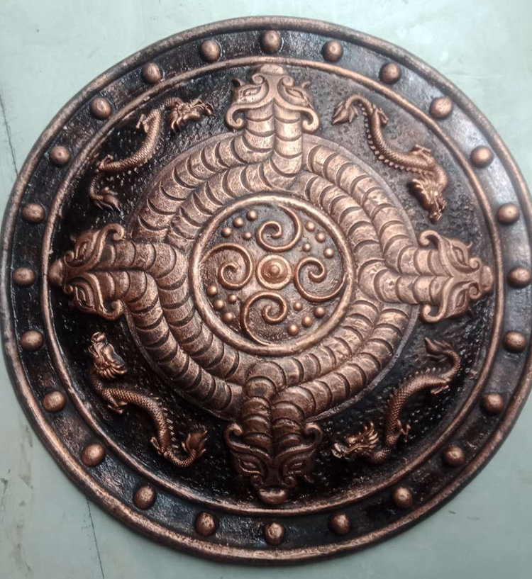 【2022新款】 仿中国古代士兵盾牌古装演出拍摄道具将军酒吧密室布景