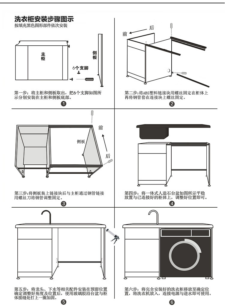 不锈钢洗衣柜阳台组合浴室柜带搓板石英石台面滚筒洗衣机伴侣吊柜 1