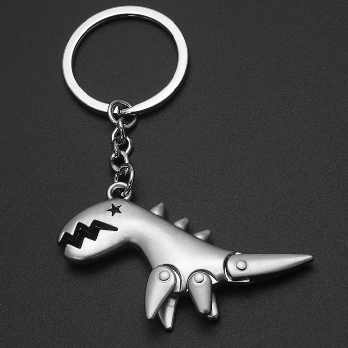 小恐龙钥匙圈汽车钥匙扣挂件马蹄扣创意个性钥匙链生日礼物男 金哨子